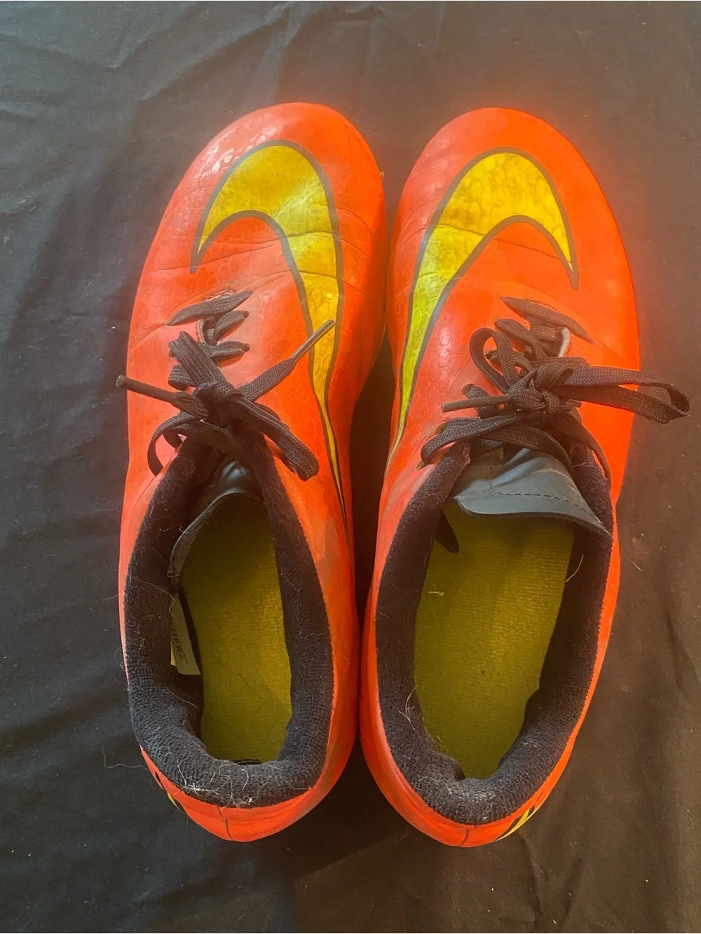 Nike hyper venom Bright orange outdoor Soccer Cleats with Yellow Accents